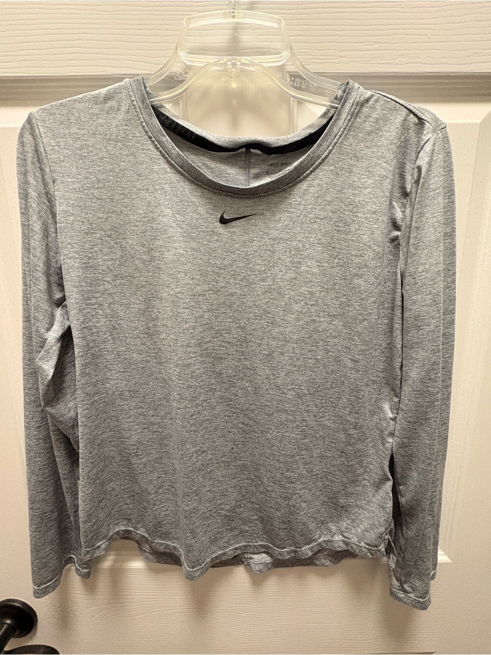 Women’s Nike Long Sleeve Athletic Top - Heather Gray with Black Swoosh